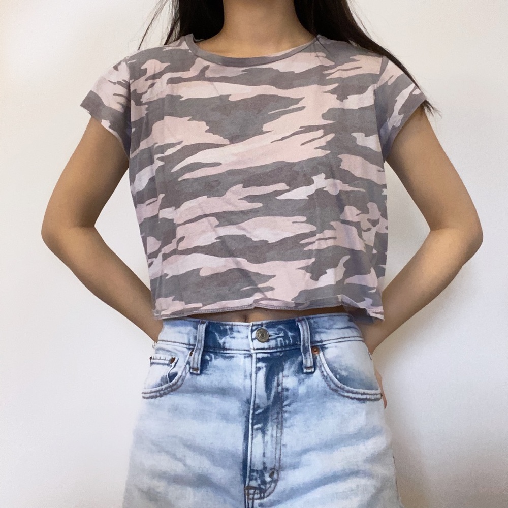 Pink and grey camo t shirt